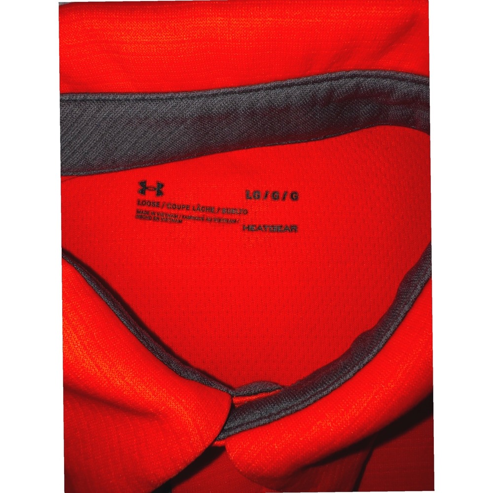 Under Armour Mens HeatGear Loose Fit Polo Shirt Orange Short Sleeve Large - Picture 5 of 6